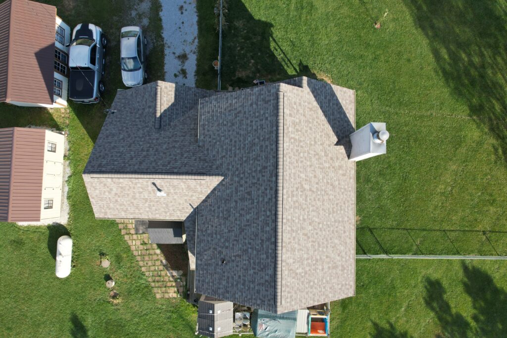 top down look of a shingle roof
