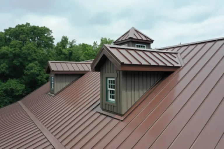brown metal roof
