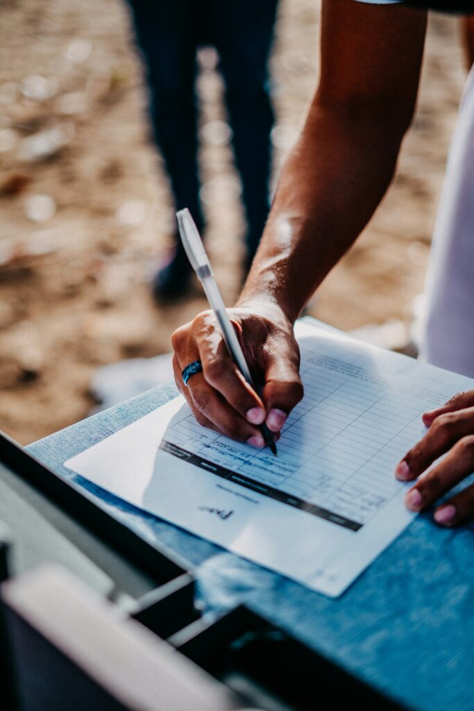 form being filled out